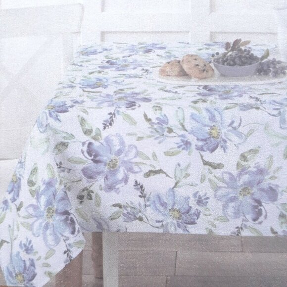Fabric Tablecloth Blue Flowers 60x84 Charlotte - Picture 3 of 3
